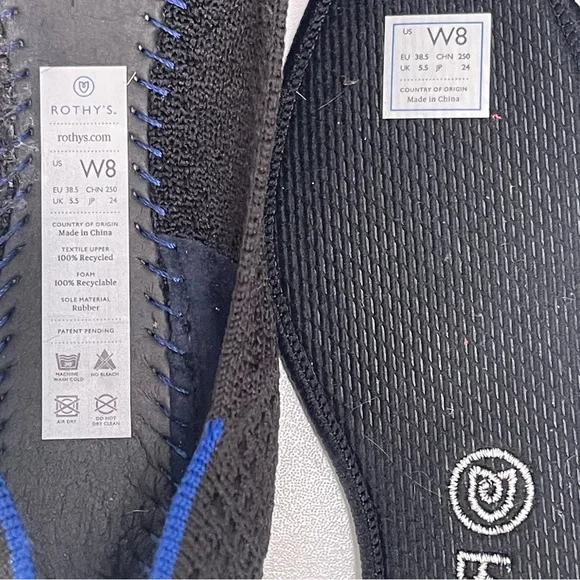 Rothy's Black Flats Elegant Minimalist Design - Picture 8 of 9